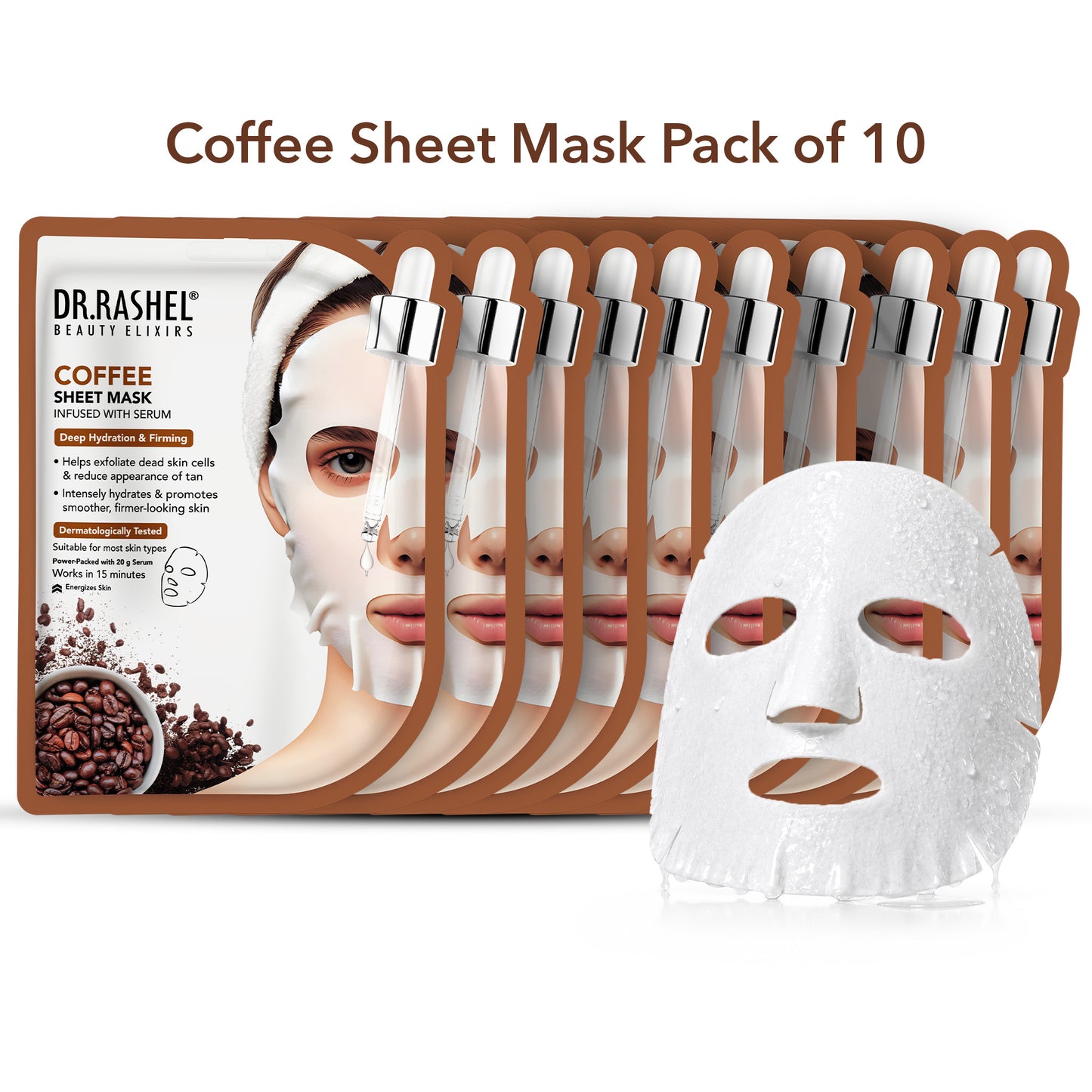 Coffee Sheet Mask with Serum Set.