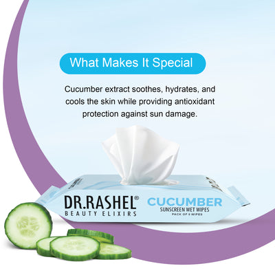 Cucumber Sunscreen Wipes with SPF 15 Protection