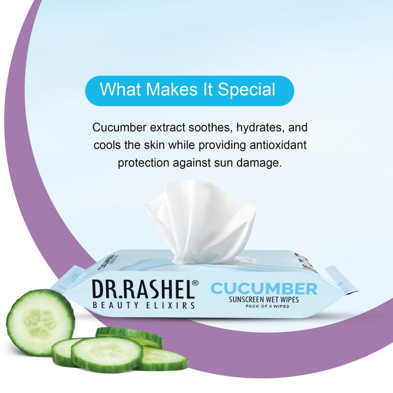 Cucumber Sunscreen Wipes with SPF 15 Protection