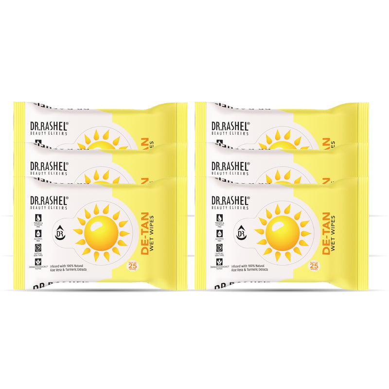 Detan Face Wet Wipes Pack of 6