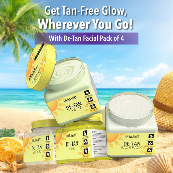 Detan Facial Pack of 4 (scrub, Gel, Cream & Face Pack) - 1520ml