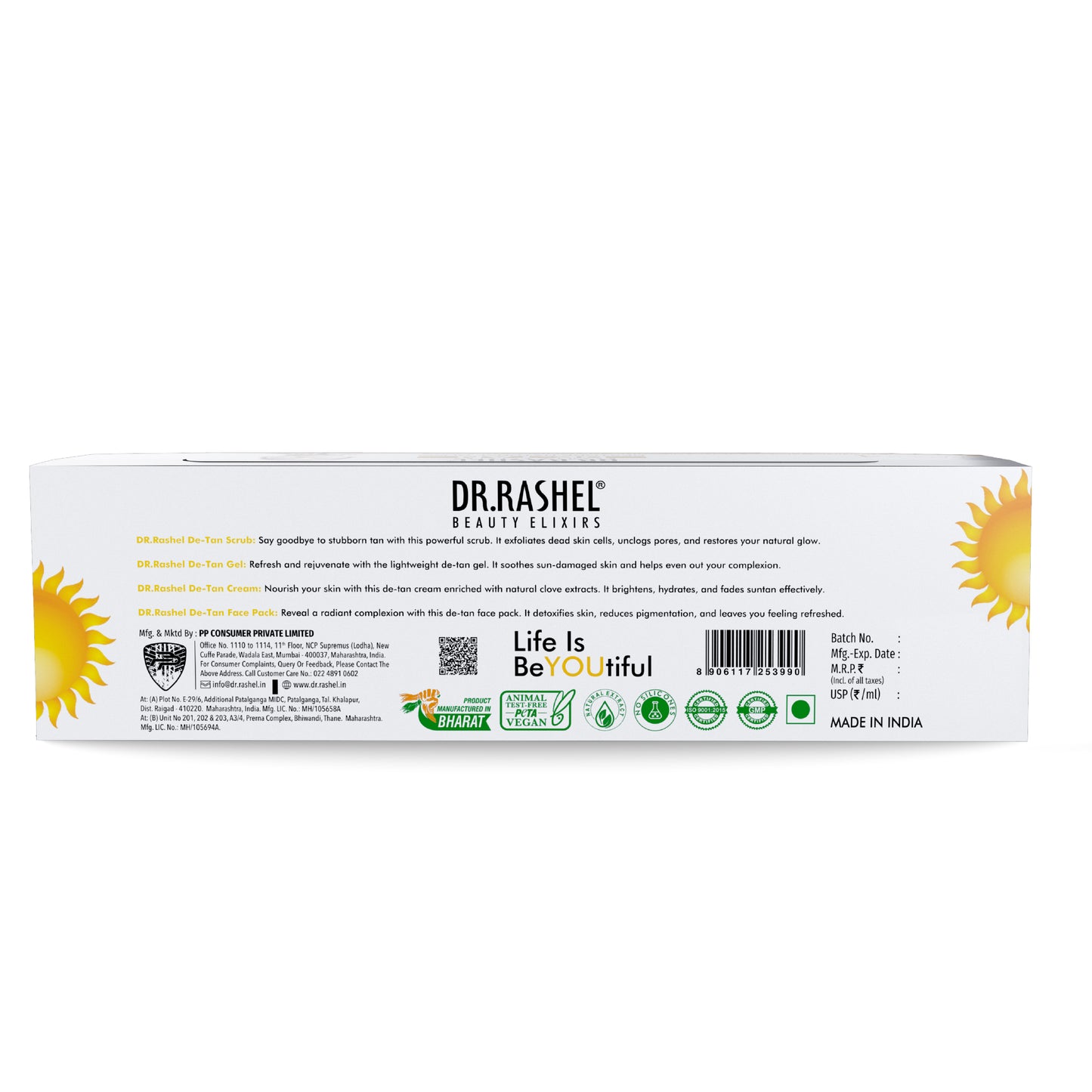 Detan Facial Pack of 4 (scrub, Gel, Cream & Face Pack) - 1520ml