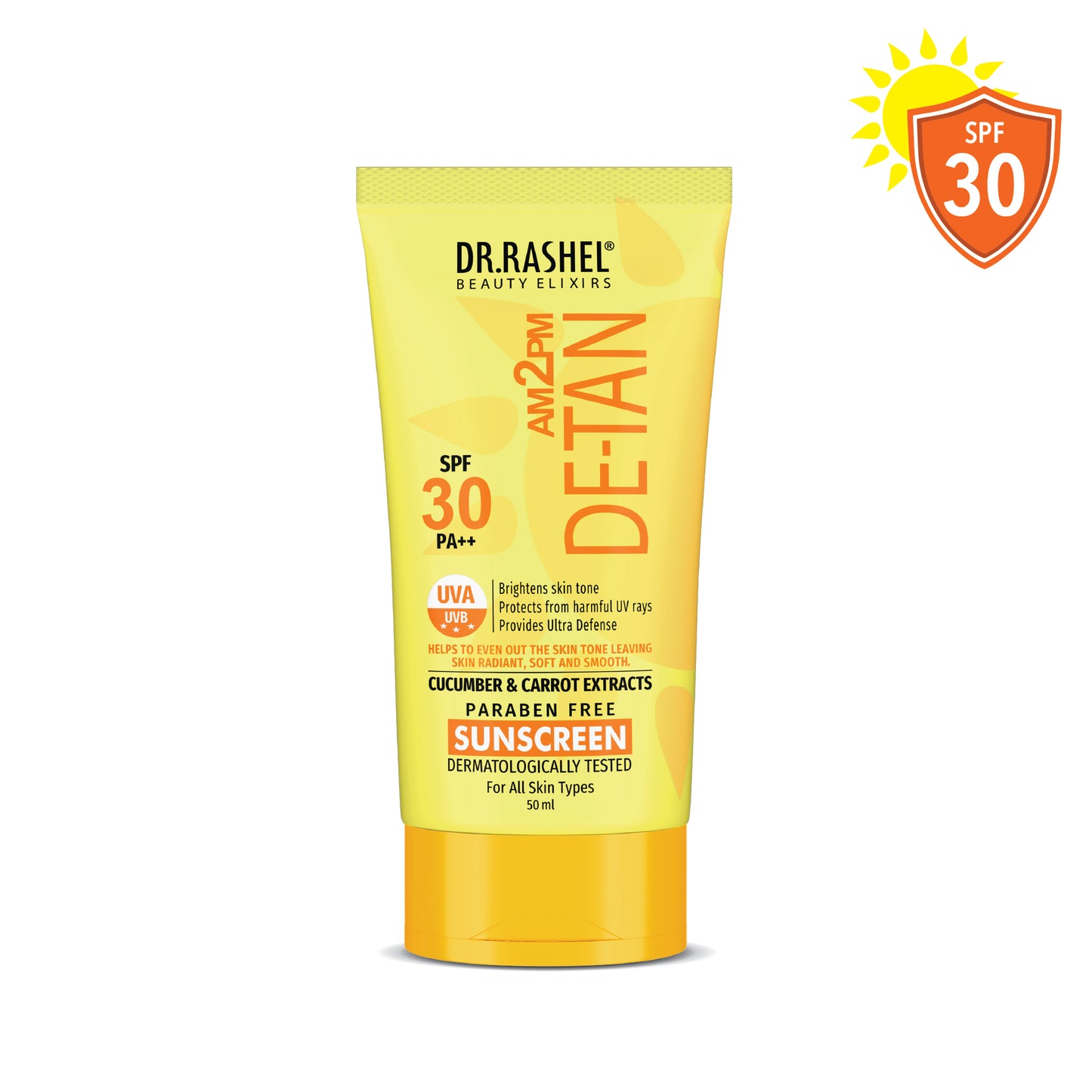 Detan Sunscreen SPF 30 PA+++ | UVA/UVB Protection | Tan Removal 50 ML
