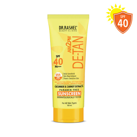 Detan Sunscreen SPF 40 | PA+++ Protection | Carrot & Cucumber - 100 ml