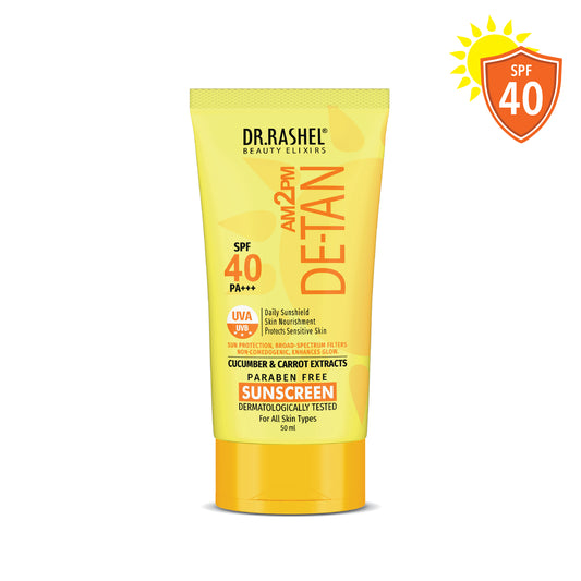 Detan Sunscreen SPF 40 | PA+++ Protection | Carrot & Cucumber 50 ML
