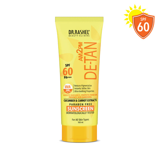 Detan Sunscreen SPF 60 | UVA/UVB PA+++ Tan Protection - 100 ml