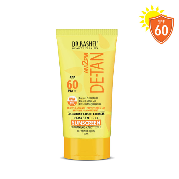 Detan Sunscreen SPF 60 | UVA/UVB PA+++ Tan Protection 50 ML