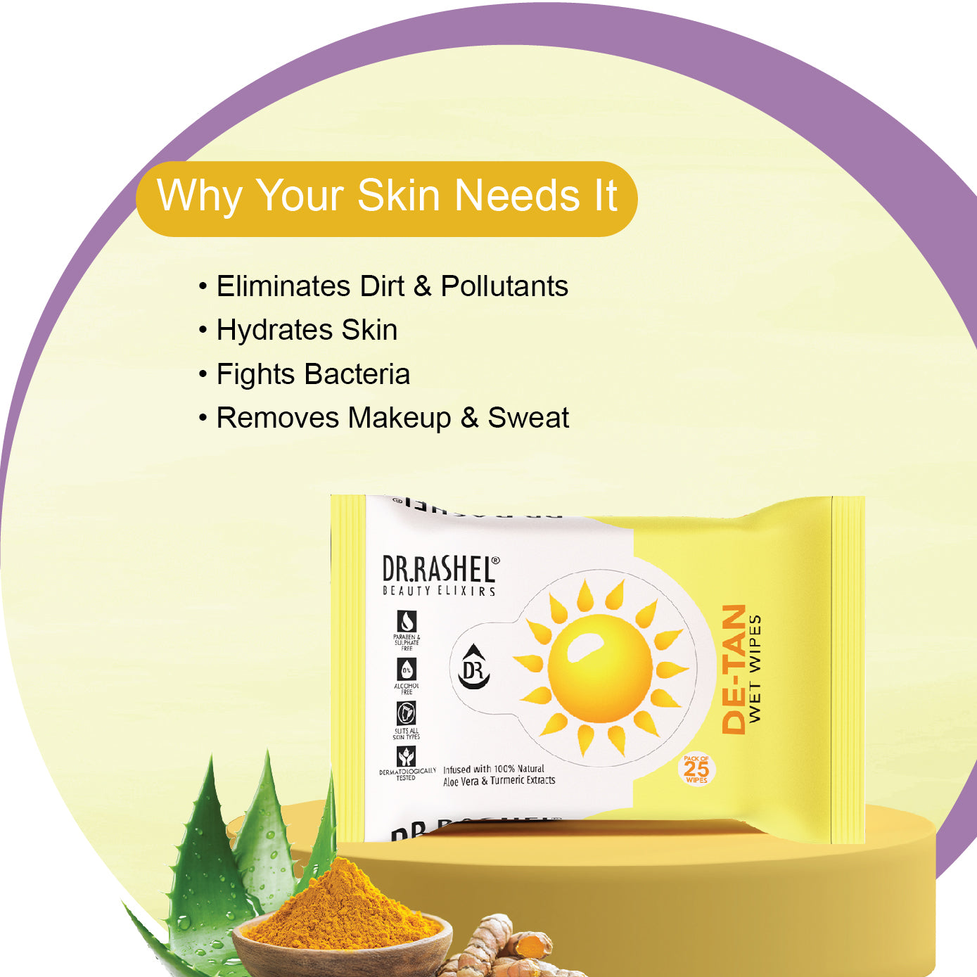 Detan Face Wet Wipes Pack of 6