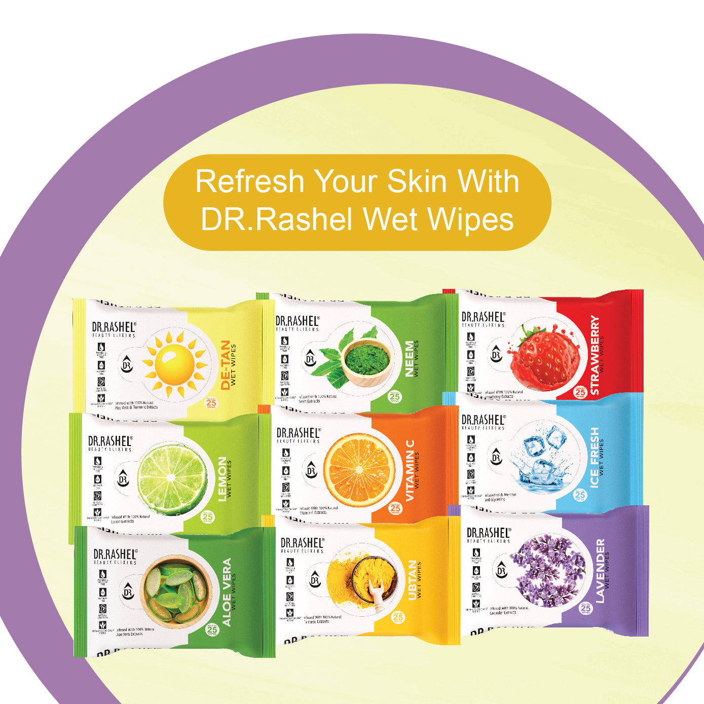 Detan Face Wet Wipes Pack of 6