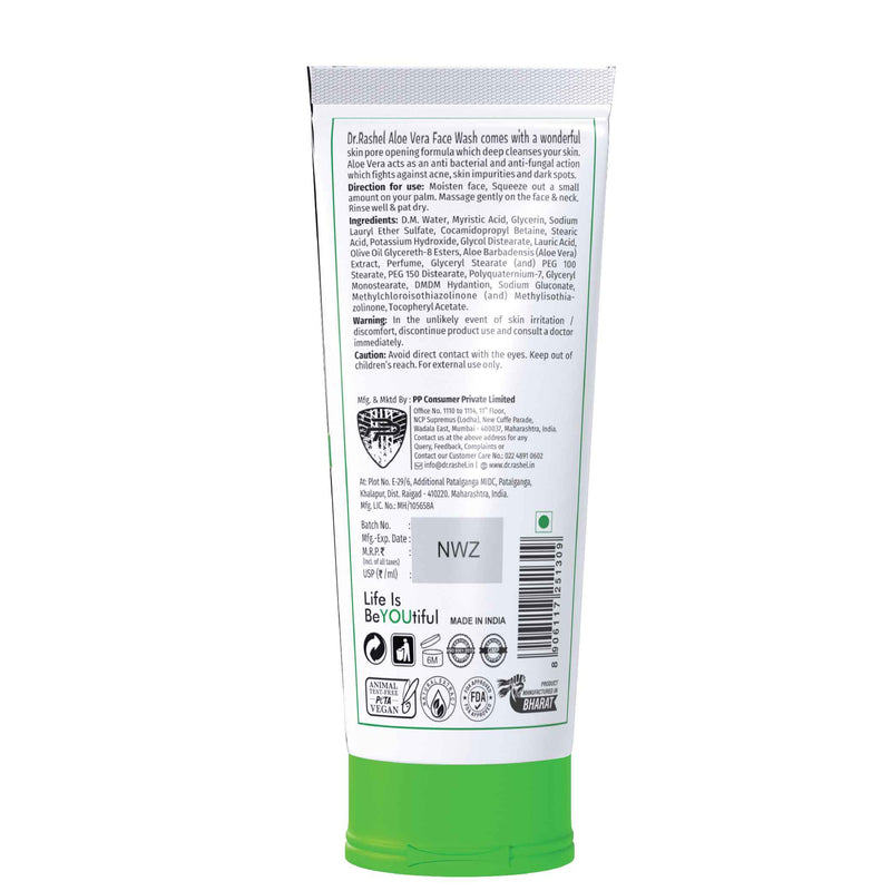 Dr.Rashel Aloe vera Face wash Back Image