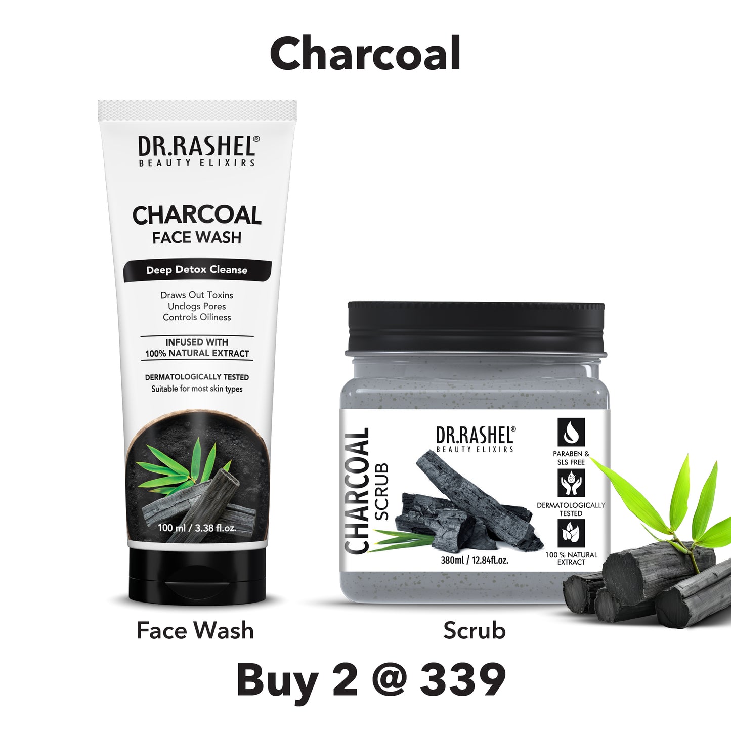 Charcoal Face Wash & Scrub Duo