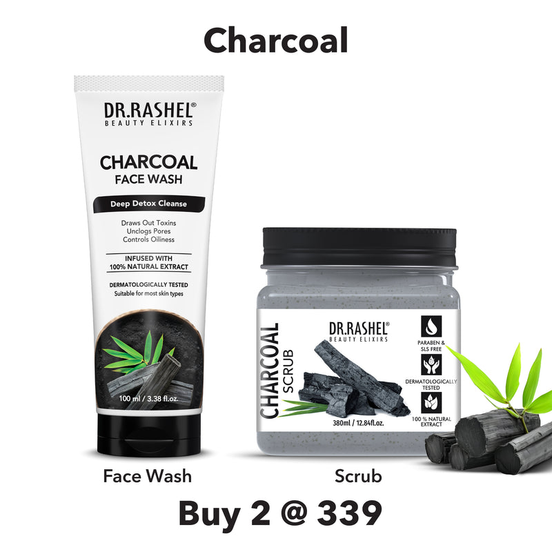 Charcoal Face Wash & Scrub Duo