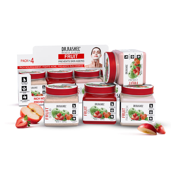 Fruit Facial Pack of 4 (scrub, Gel, Cream & Facepack) - 1520 ml