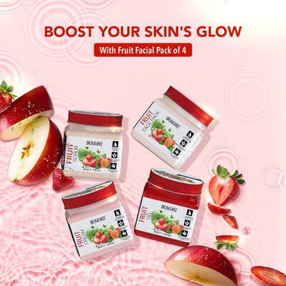 Fruit Facial Pack of 4 (scrub, Gel, Cream & Facepack) - 1520 ml