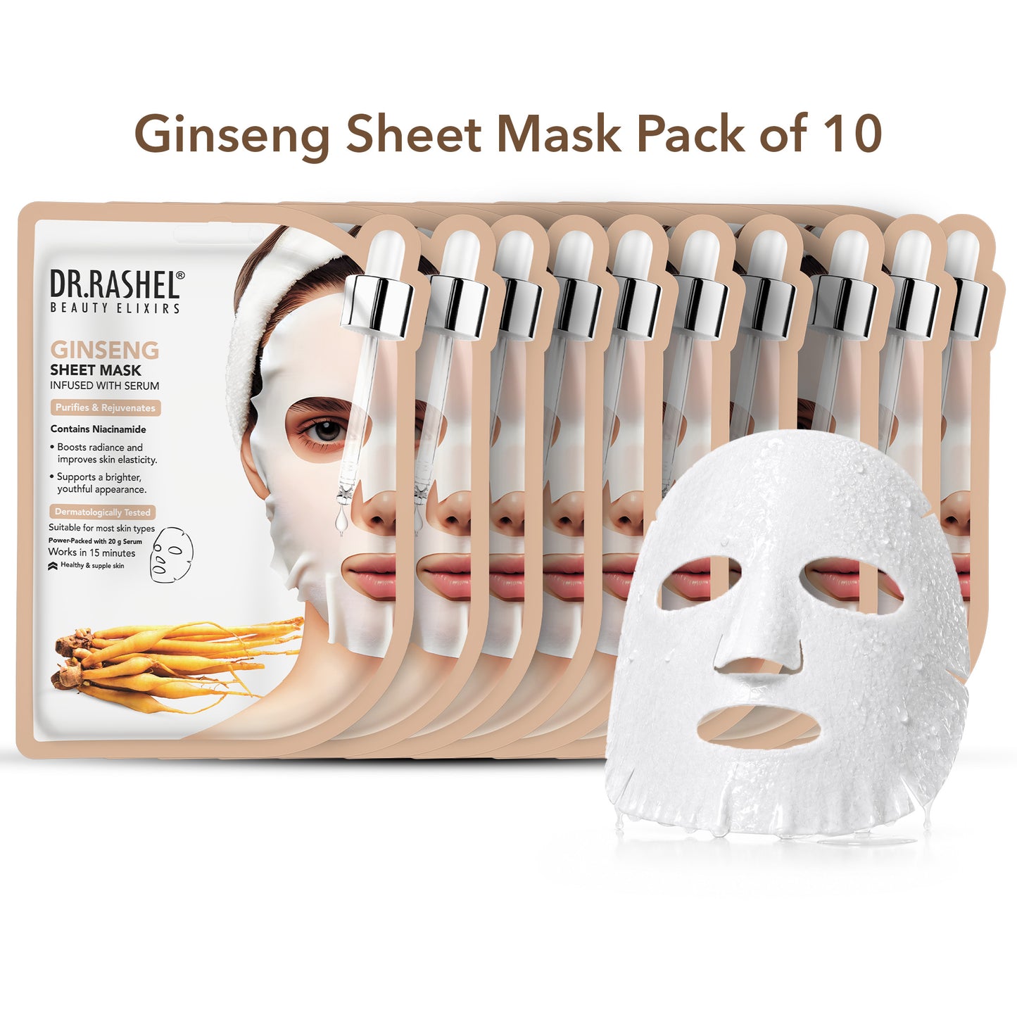 Ginseng Sheet Mask Infused With Serum Set