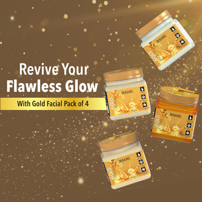Gold Facial Pack of 4 (scrub, Gel, Cream & Facepack) - 1520 ml