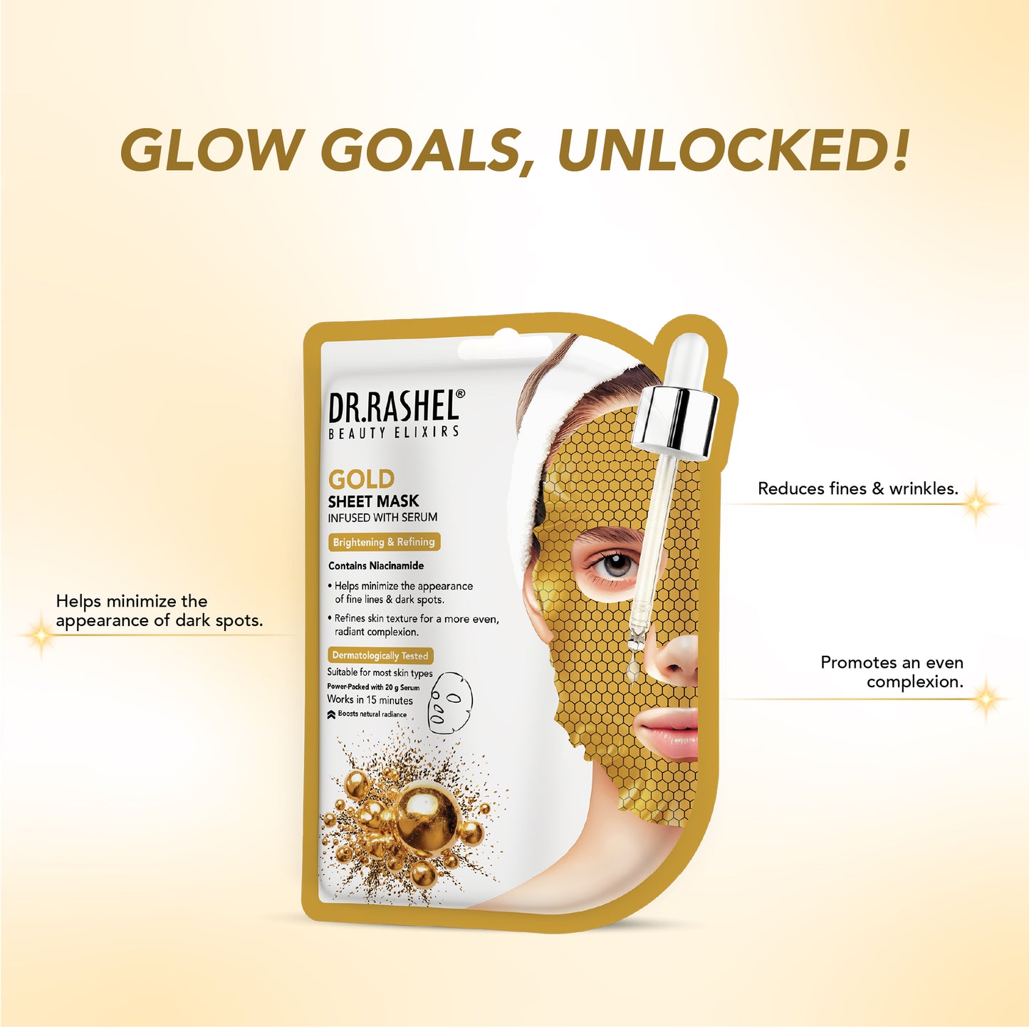 Gold Sheet Mask  with Serum