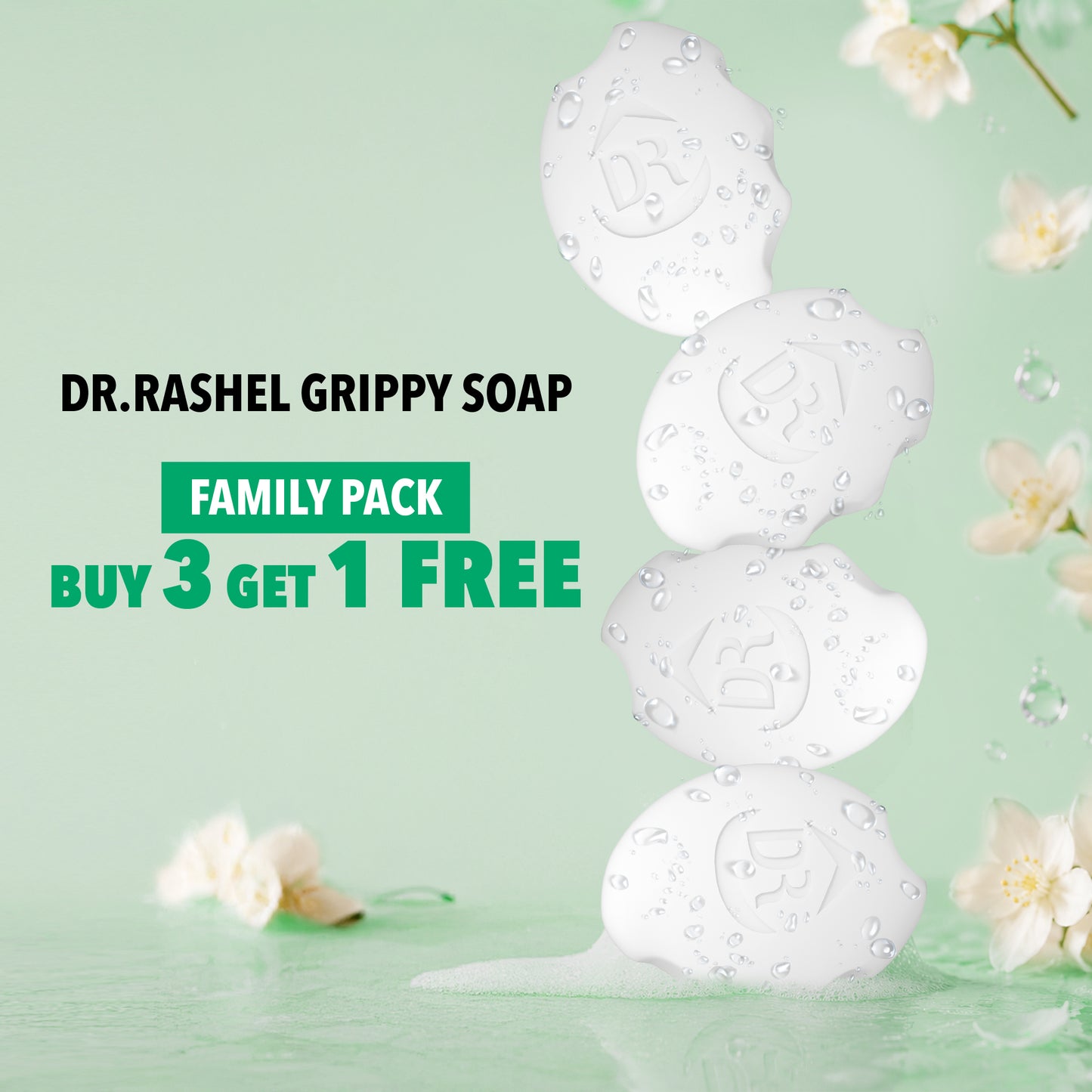 DR.Rashel Grippy Jasmine Soap Buy 3 Get 1 Free