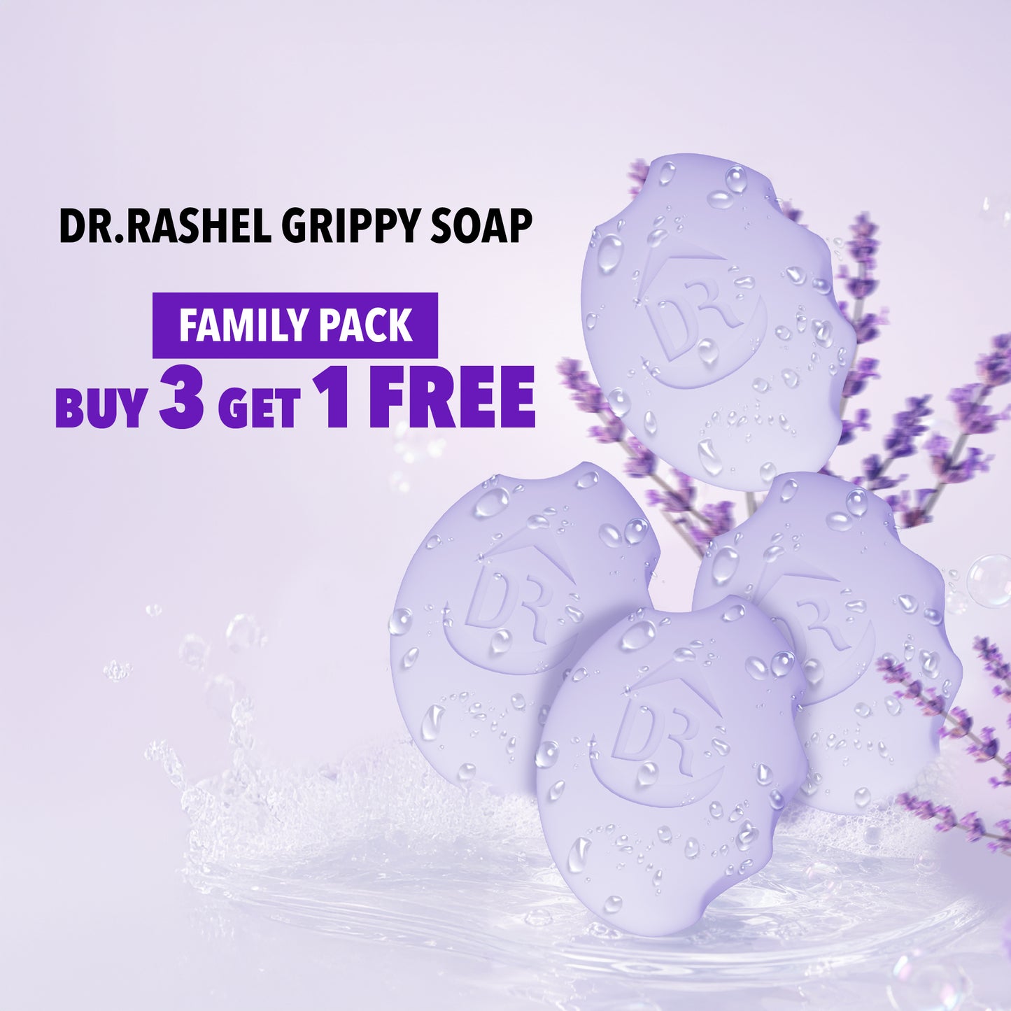 DR.Rashel Grippy Lavender Soap Buy 3 Get 1 Free