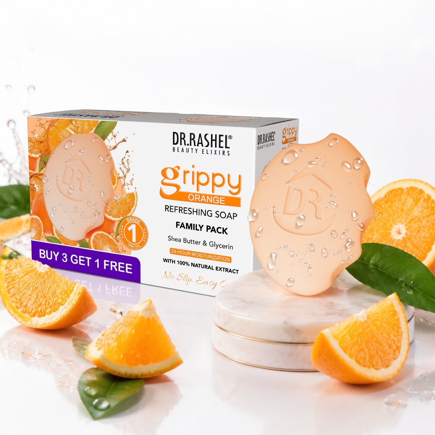 DR.Rashel Grippy Orange Soap Buy 3 Get 1 Free