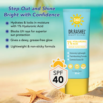 DR.Rashel Serum Sunscreen with 1% Hyaluronic Acid SPF 40