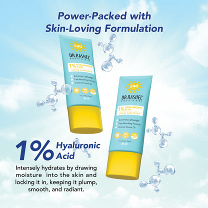 DR.Rashel Serum Sunscreen with 1% Hyaluronic Acid SPF 40