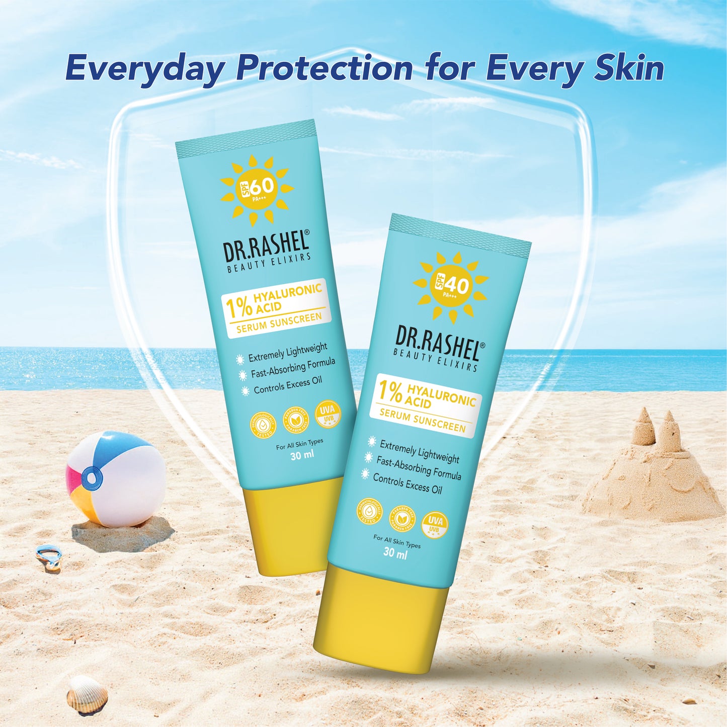 DR.Rashel Serum Sunscreen with 1% Hyaluronic Acid SPF 40