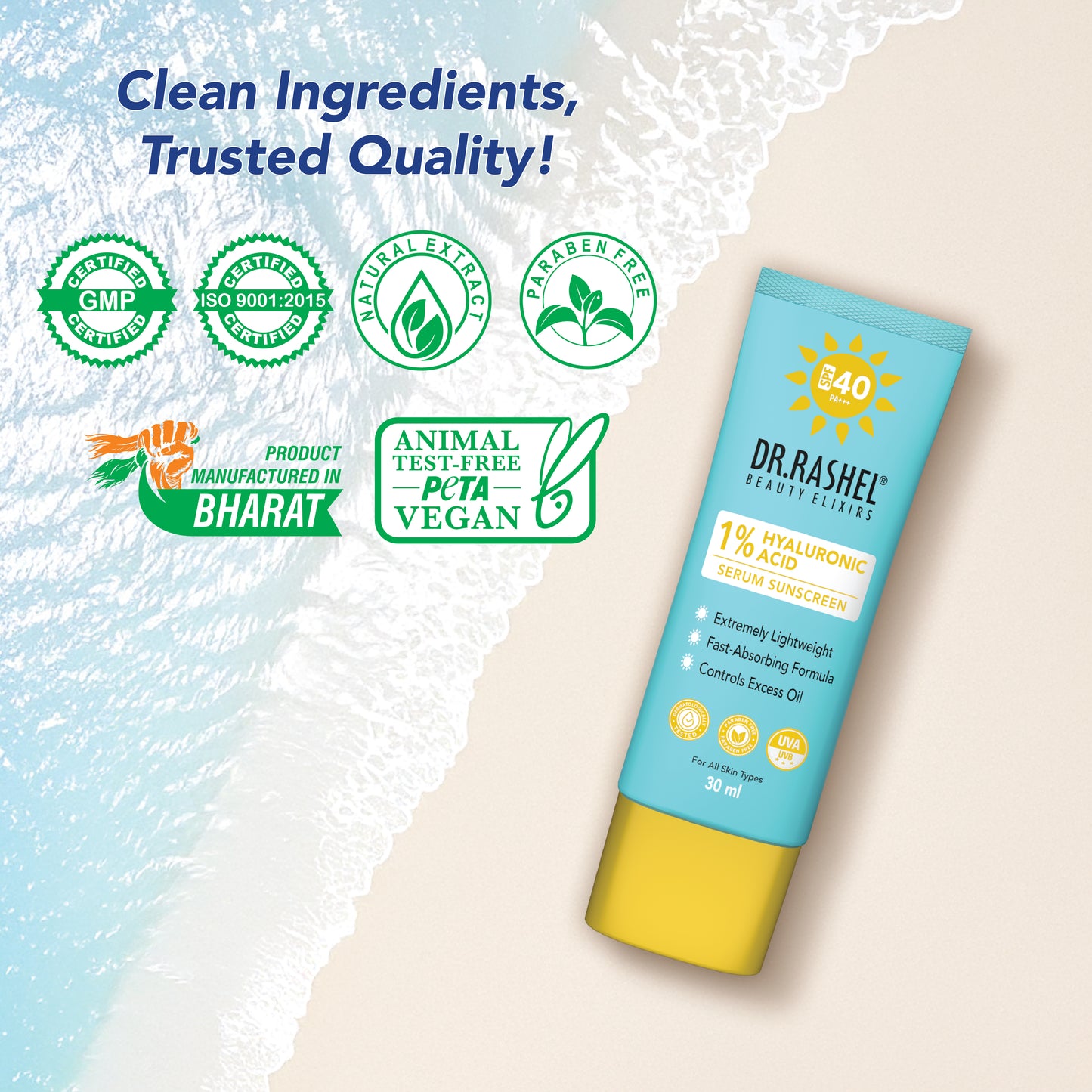 DR.Rashel Serum Sunscreen with 1% Hyaluronic Acid SPF 60