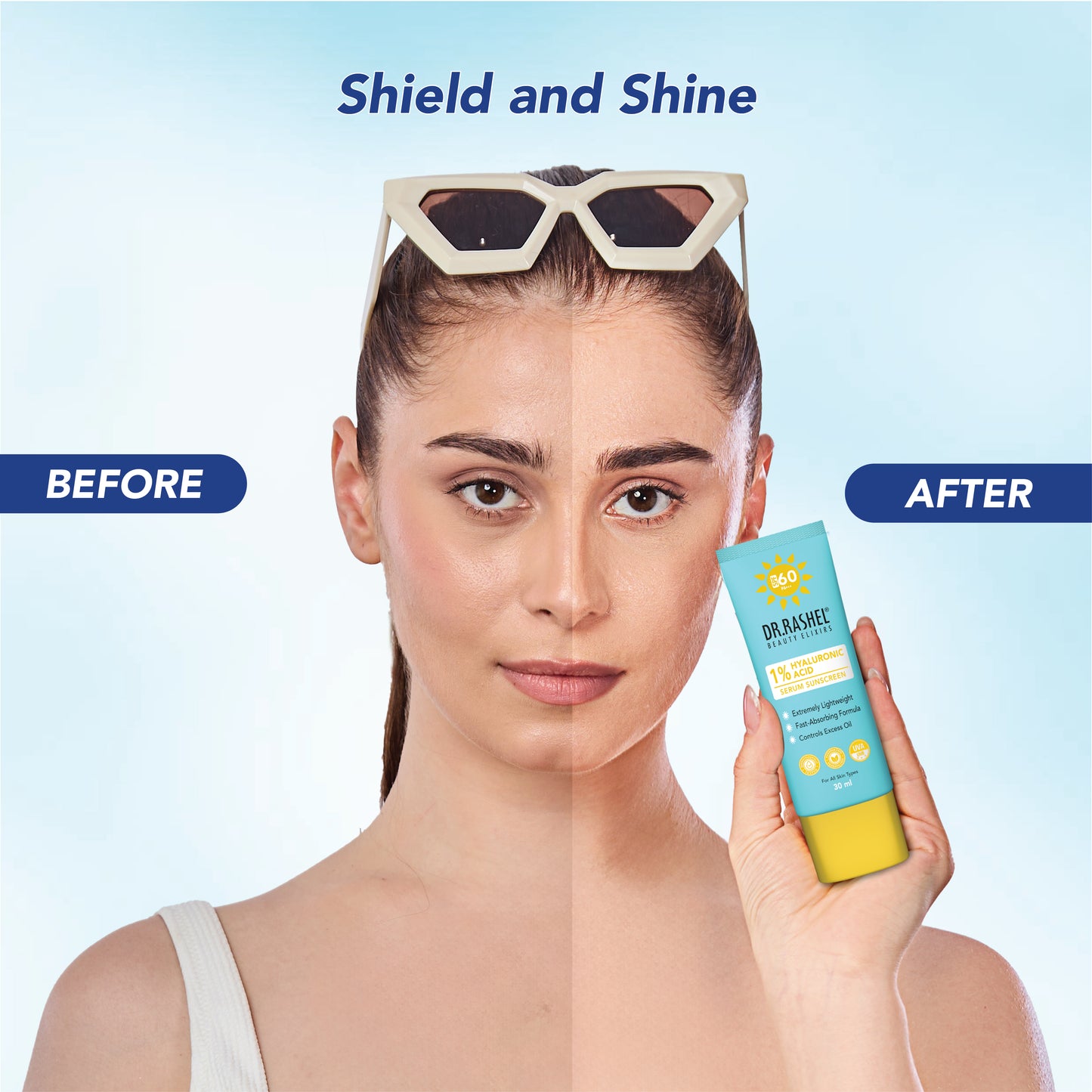 DR.Rashel Serum Sunscreen with 1% Hyaluronic Acid SPF 60