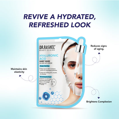Hyaluronic Acid Sheet Mask with Serum Pack of 2