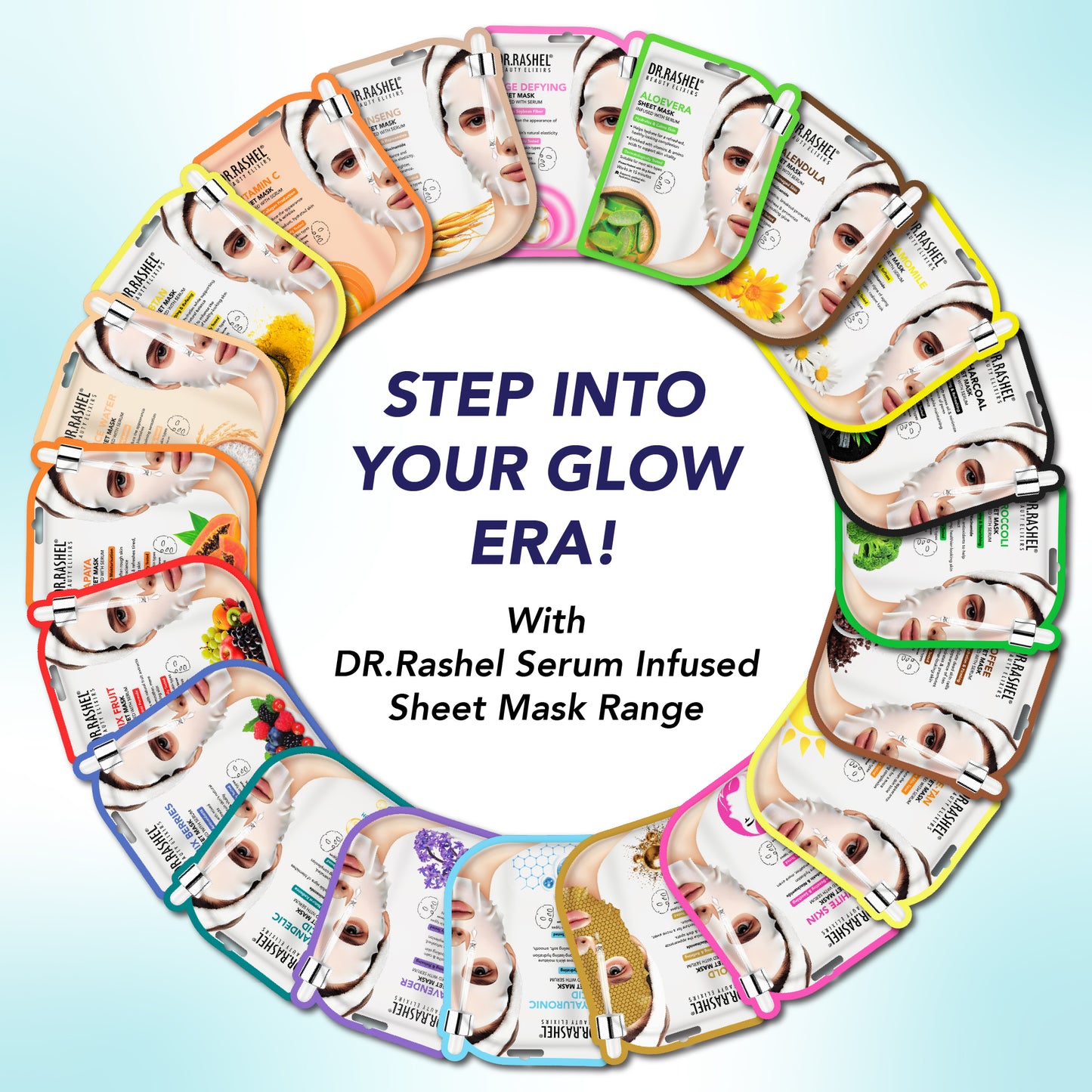 Hyaluronic Acid Sheet Mask with Serum Pack of 2