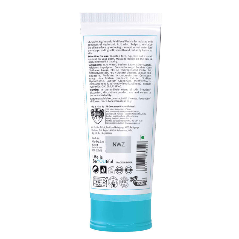 Hyaluronic Acid Face Wash back image