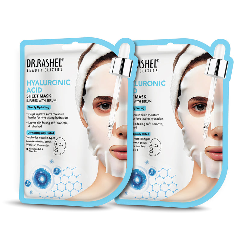 Hyaluronic Acid Sheet Mask with Serum Pack of 2