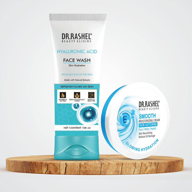 Hyaluronic Face Wash & Smooth Moisturizer Combo