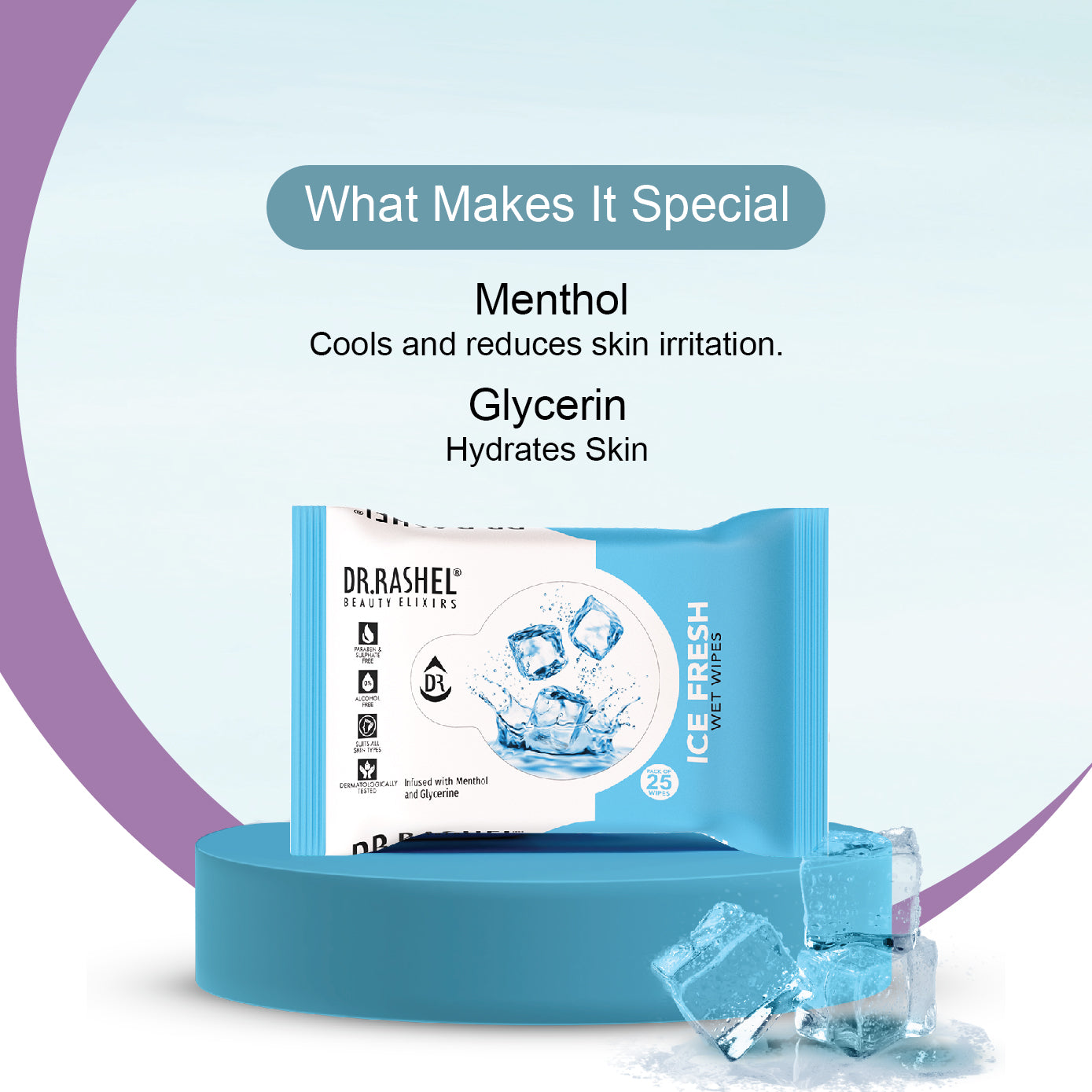 Ice Fresh Face Wet Wipes Pack of 6