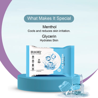 Ice Fresh Face Wet Wipes Pack of 6