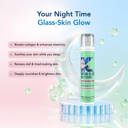 Korean Glass Skin Essence - Deep Repair Night Cream.