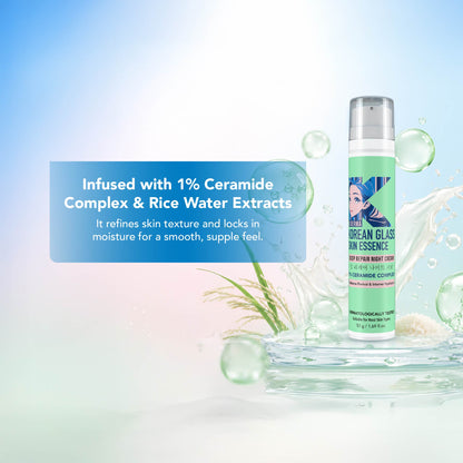 Korean Glass Skin Essence - Deep Repair Night Cream.