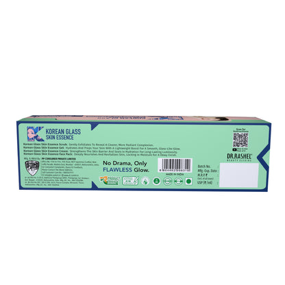 Korean Glass Skin Essence Facial Pack of 4 (Scrub, Gel, Cream & Facepack).