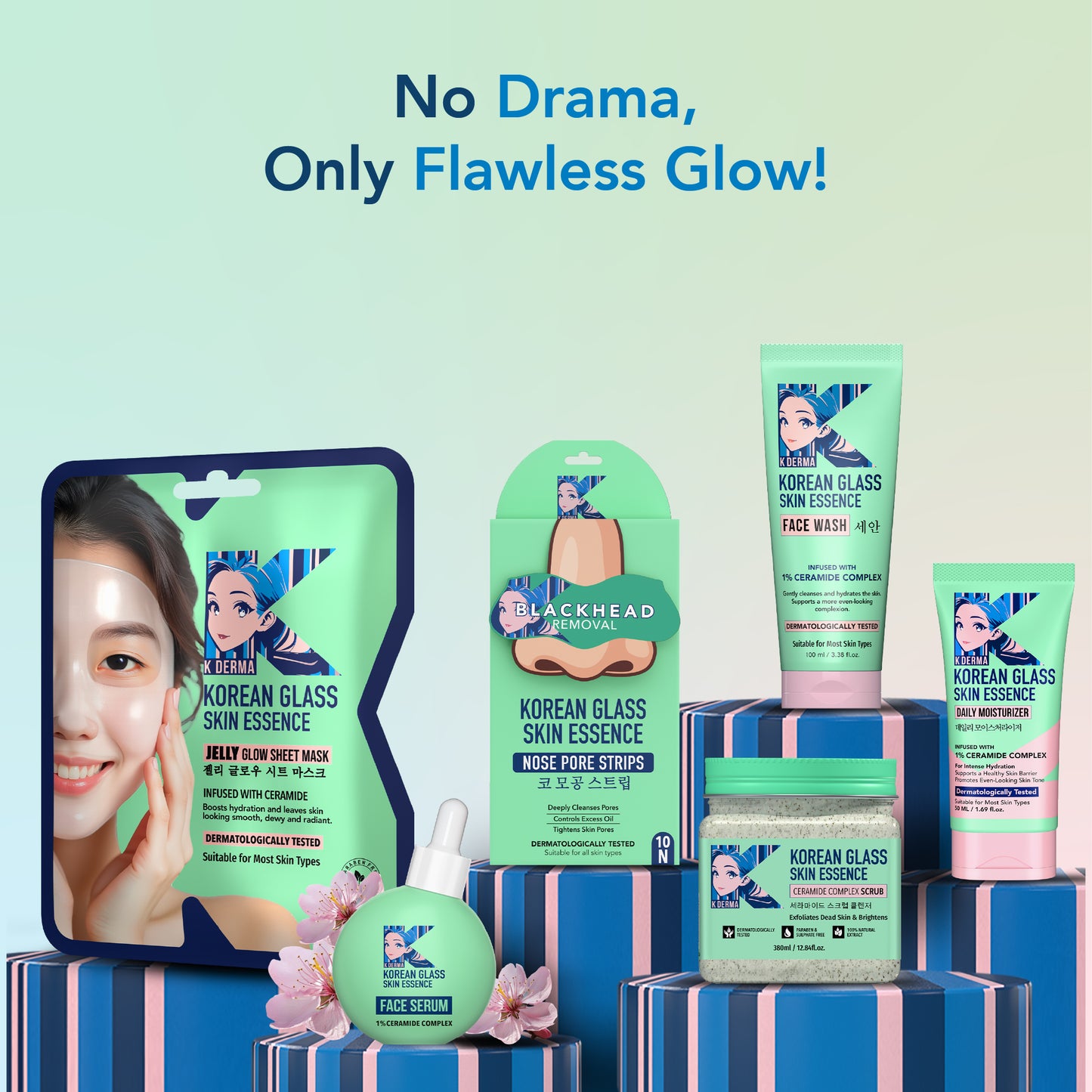 Korean Glass Skin Essence Pack of 4 Mini Jar (180ml).