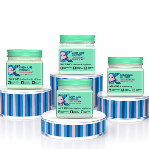 Korean Glass Skin Essence Pack of 4 Mini Jar (180ml).