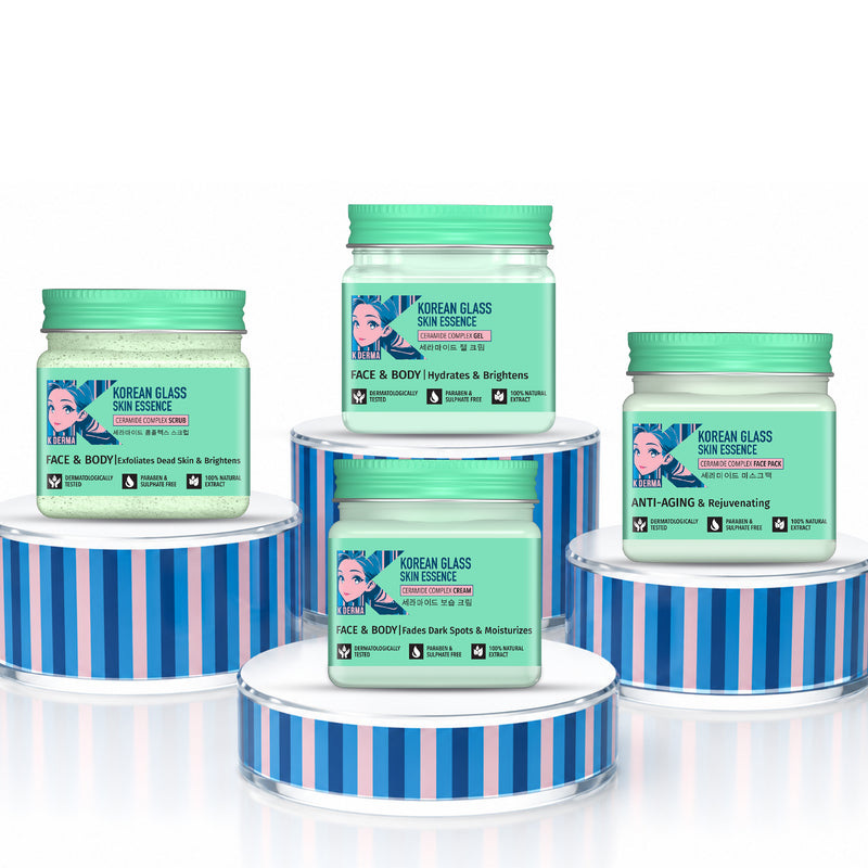 Korean Glass Skin Essence Pack of 4 Mini Jar (180ml).