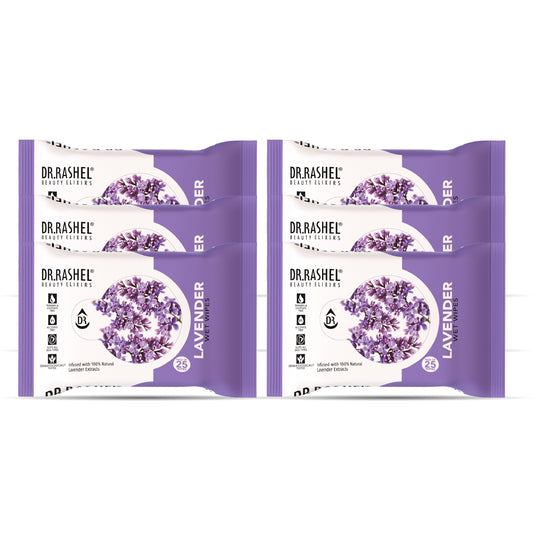 Lavender Face Wet Wipes Pack of 6