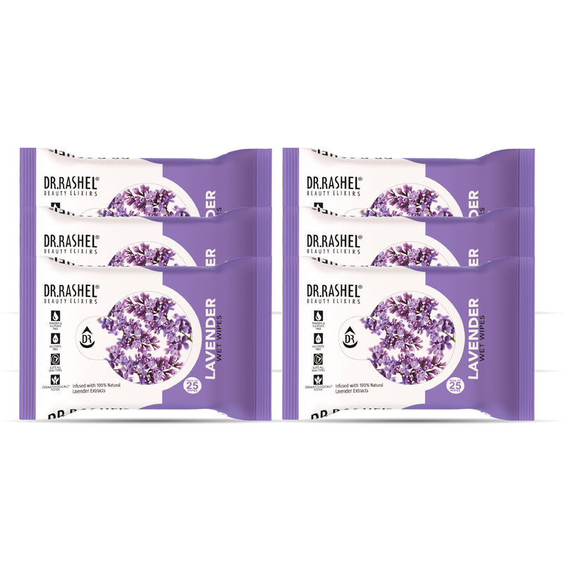 Lavender Face Wet Wipes Pack of 6