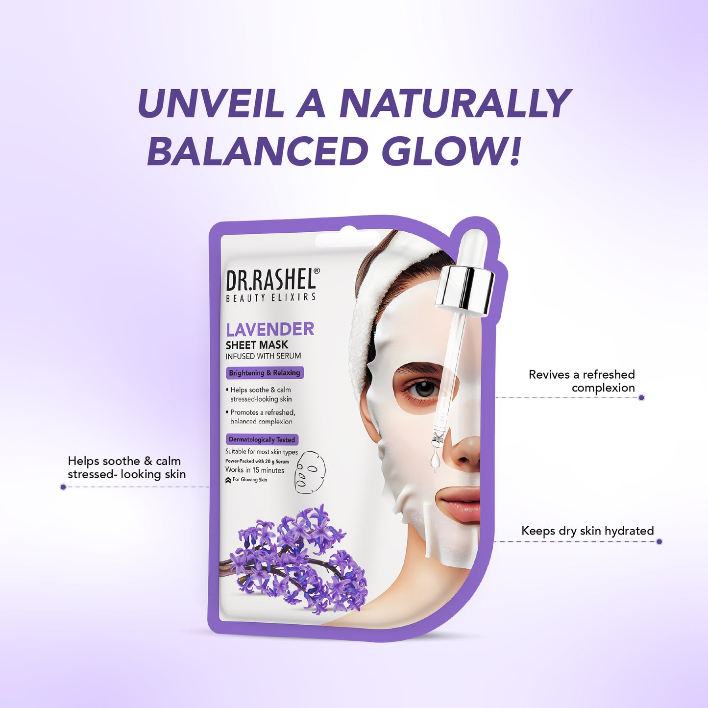 Lavender Sheet Mask with Serum Set