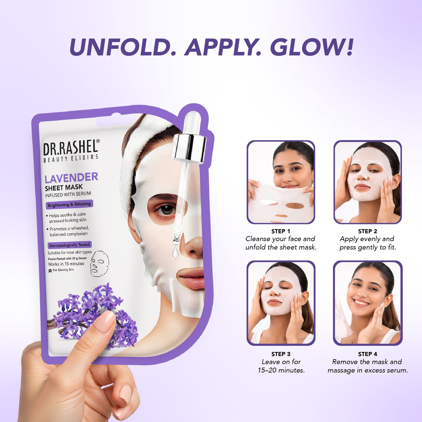 Lavender Sheet Mask with Serum Set