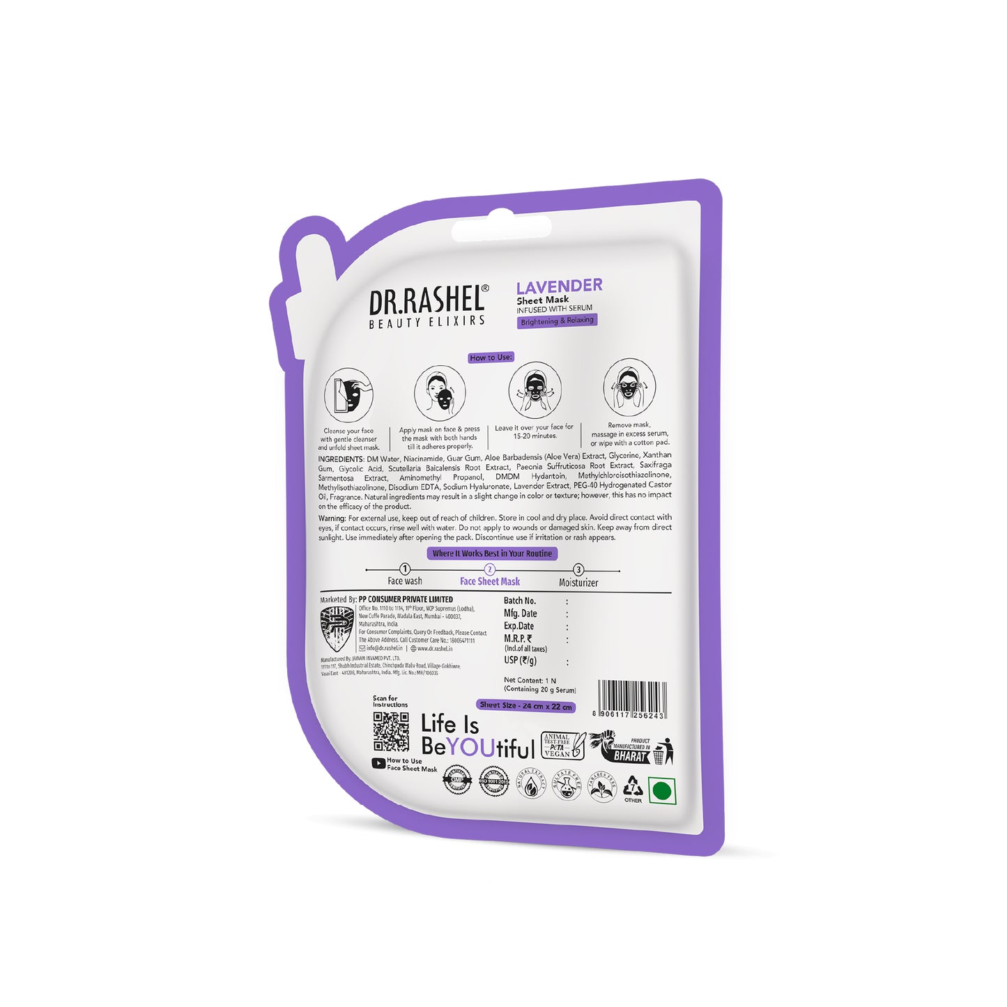 Lavender Sheet Mask with Serum Set