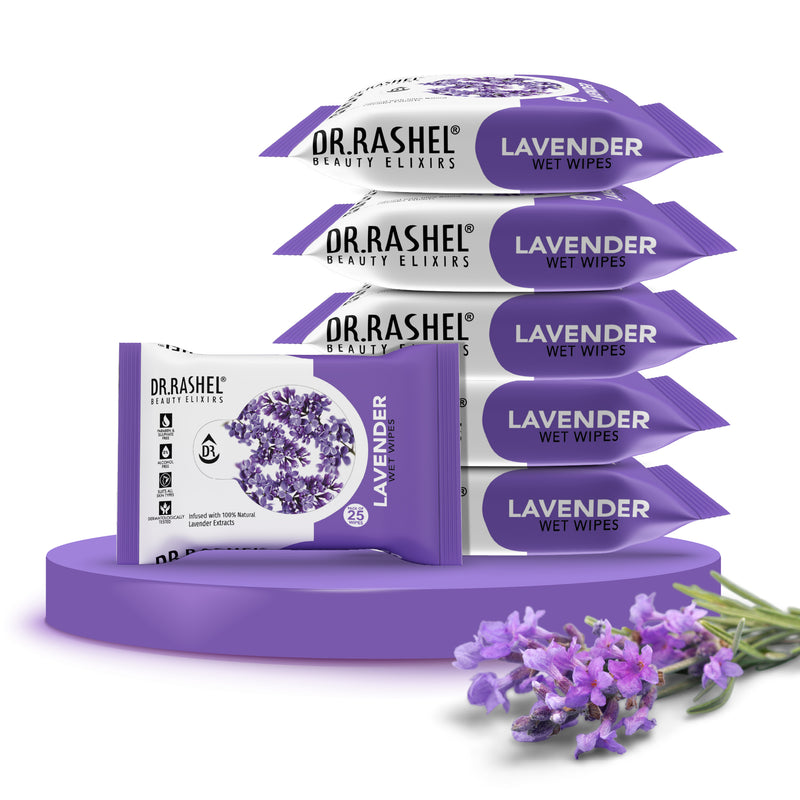 Lavender Face Wet Wipes Pack of 6