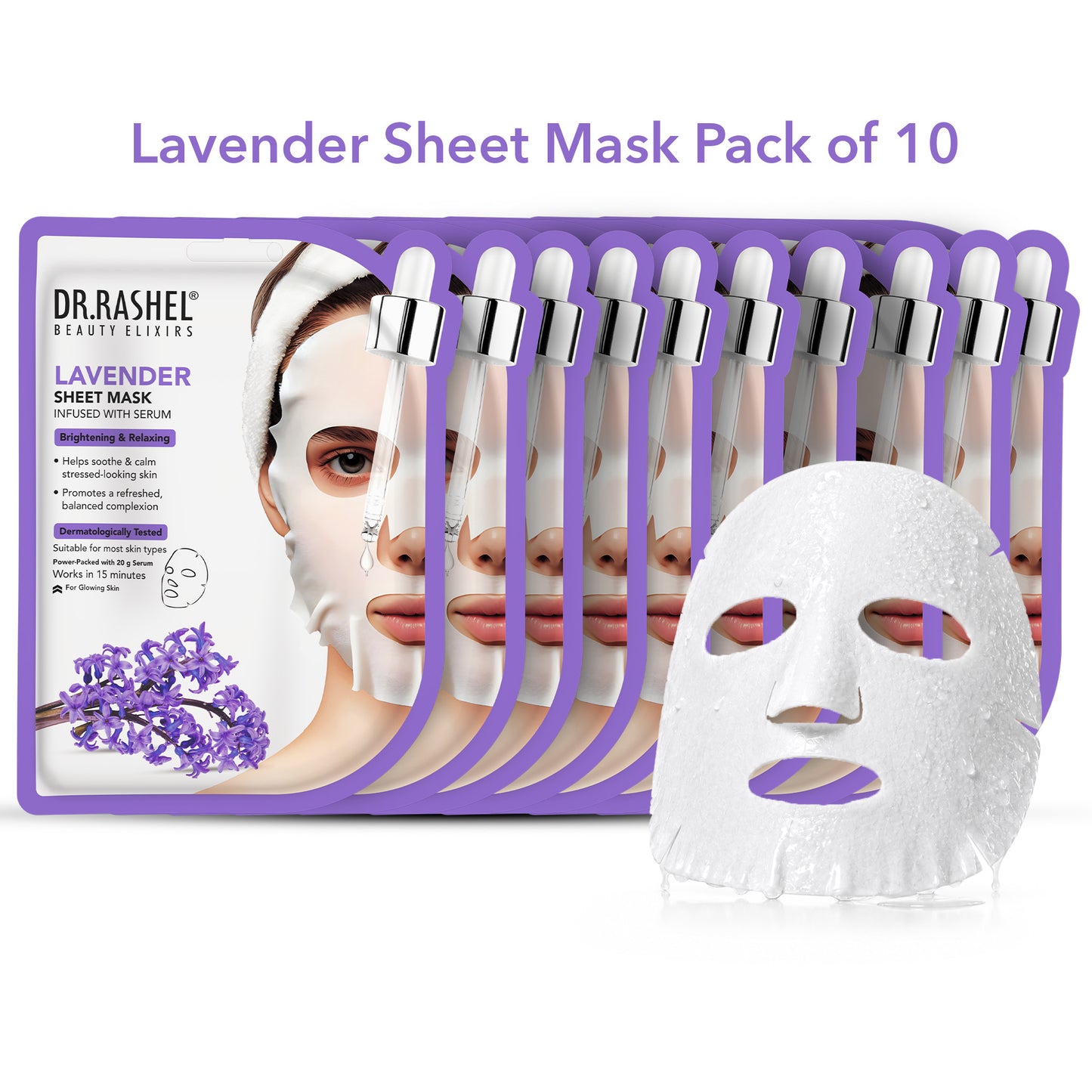 Lavender Sheet Mask with Serum Set