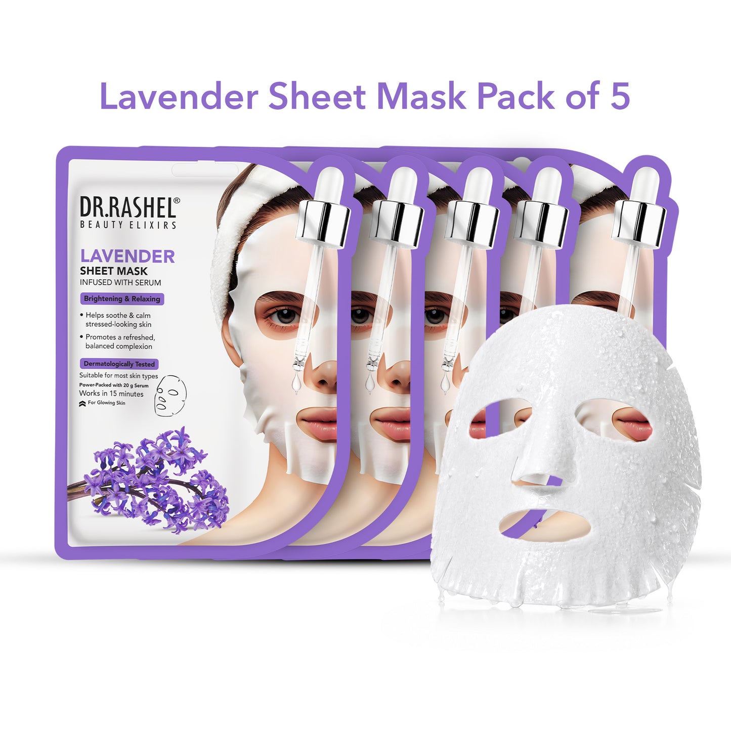 Lavender Sheet Mask with Serum Set.